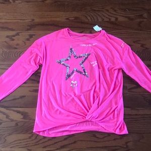 Justice long sleeve shirt- hot pink size 24 plus NWT